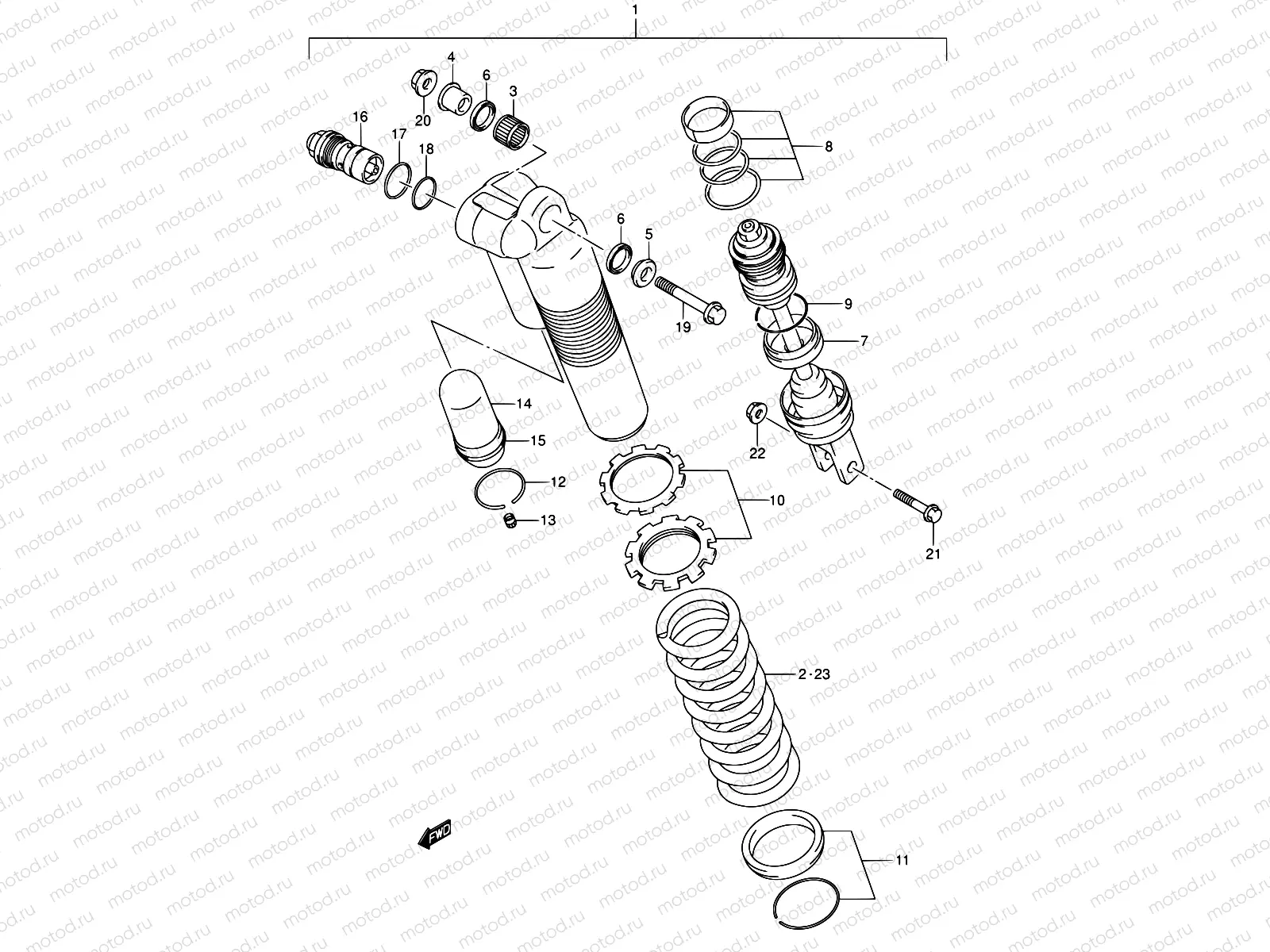34C - REAR SHOCK ABSORBER (MODEL K5)