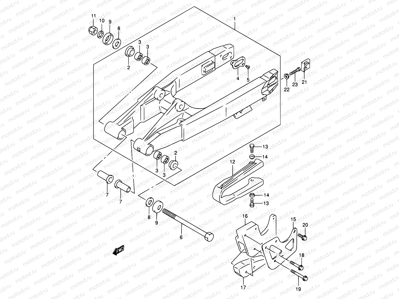 34C - REAR SWINGING ARM (MODEL K5/K6)