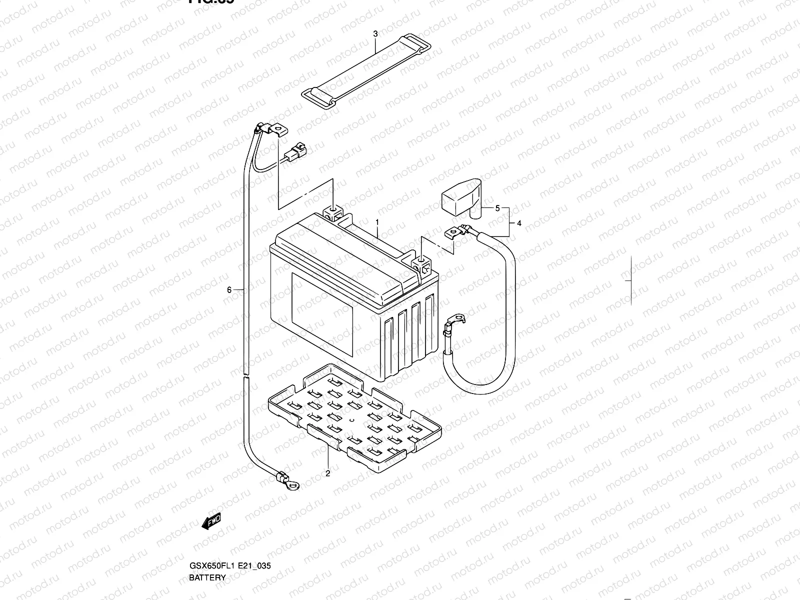 35 - BATTERY (GSX650FUL1 E24)