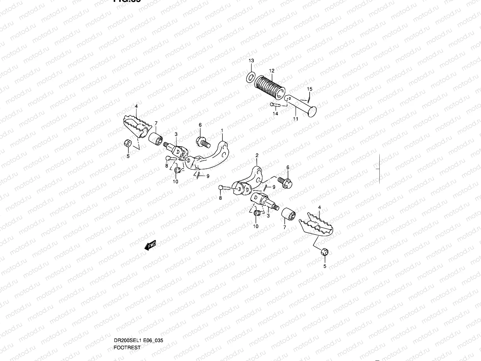 35 - FOOTREST (DR200SEL1 E06)