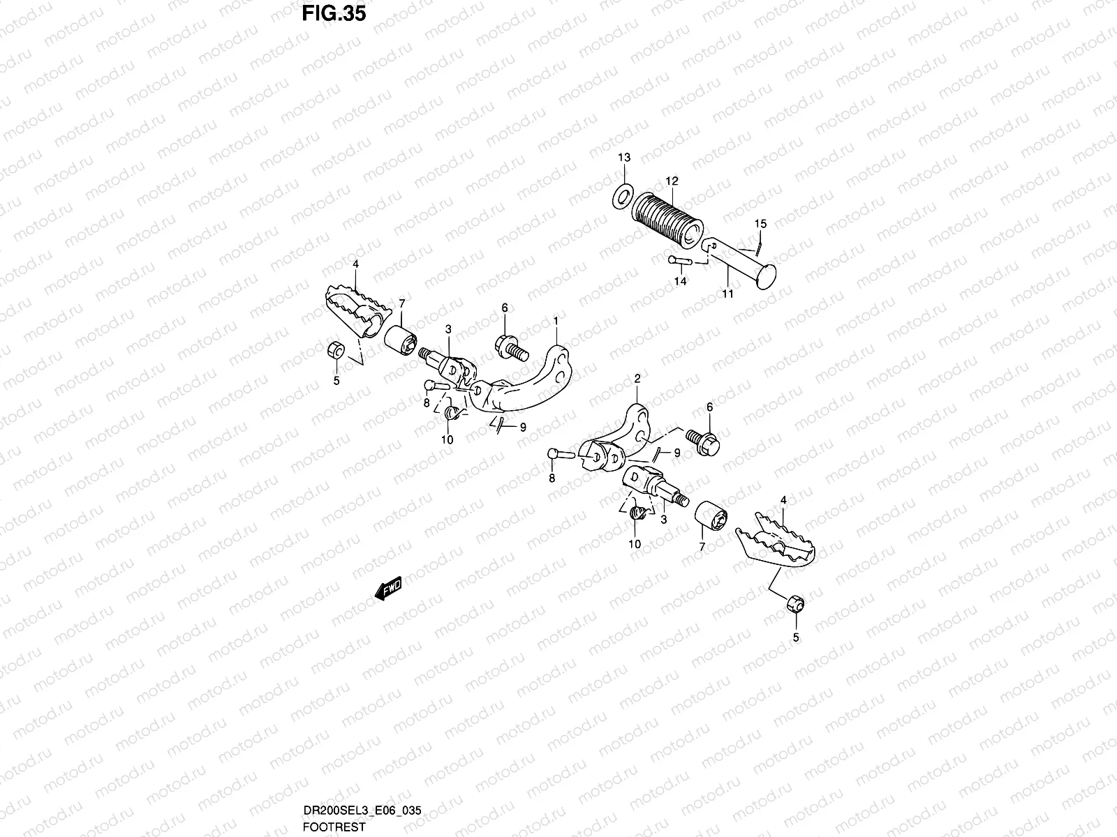 35 - FOOTREST (DR200SEL3 E06)