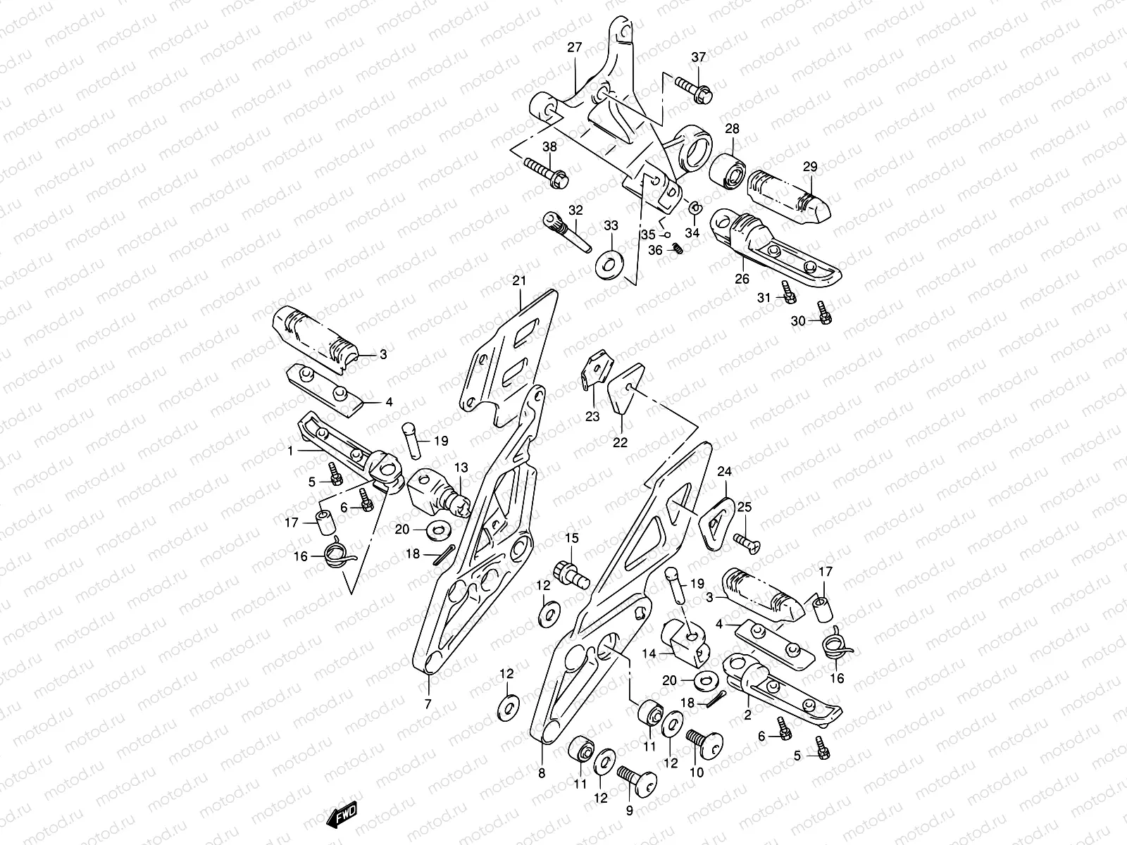 35 - FOOTREST (MODEL P/R)