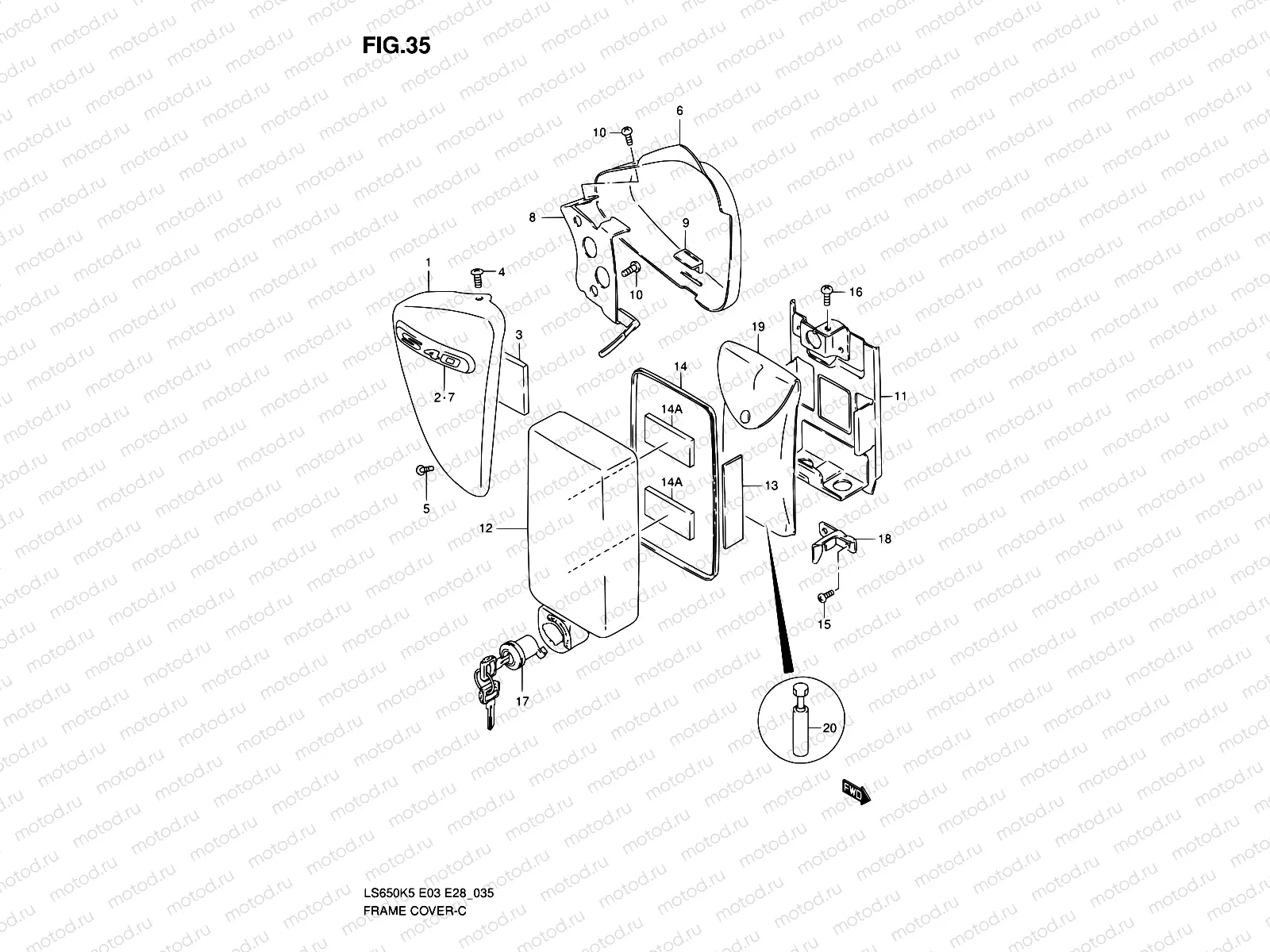 35 - FRAME COVER (MODEL K5/K6/K7/K8)