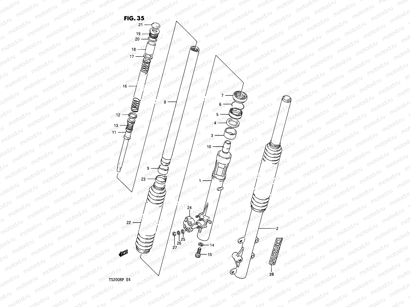 35 - FRONT DAMPER (E24)