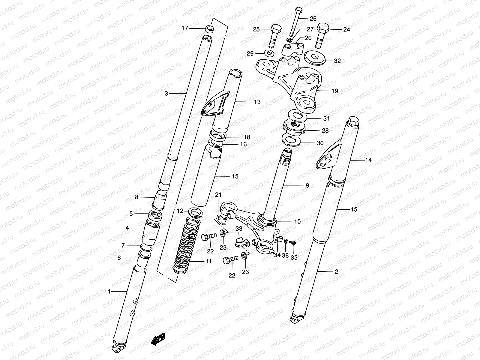 35 - FRONT FORK (E07)