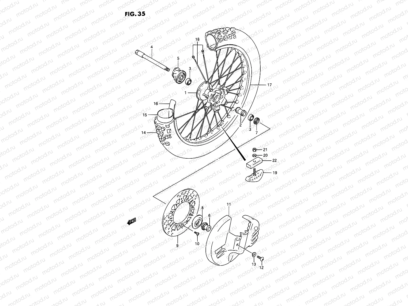 35 - FRONT WHEEL (MODEL K/L)