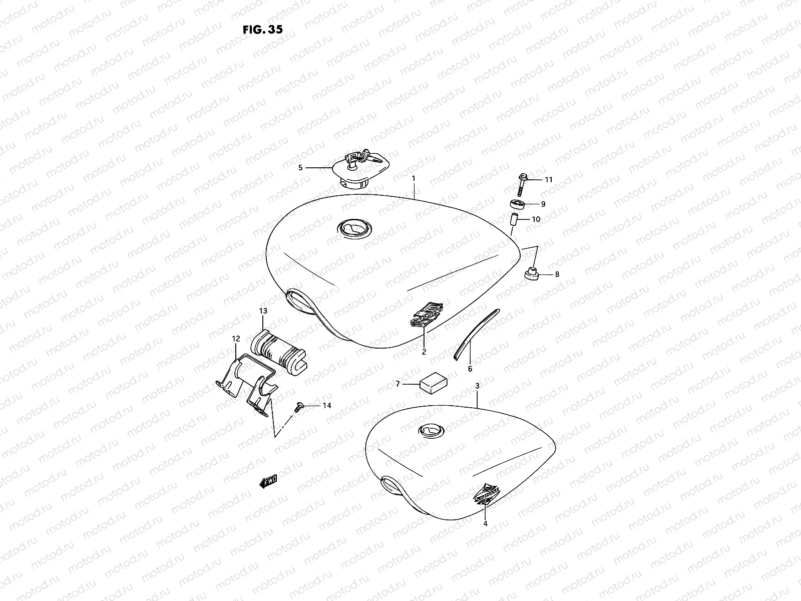35 - FUEL TANK (MODEL H/J)