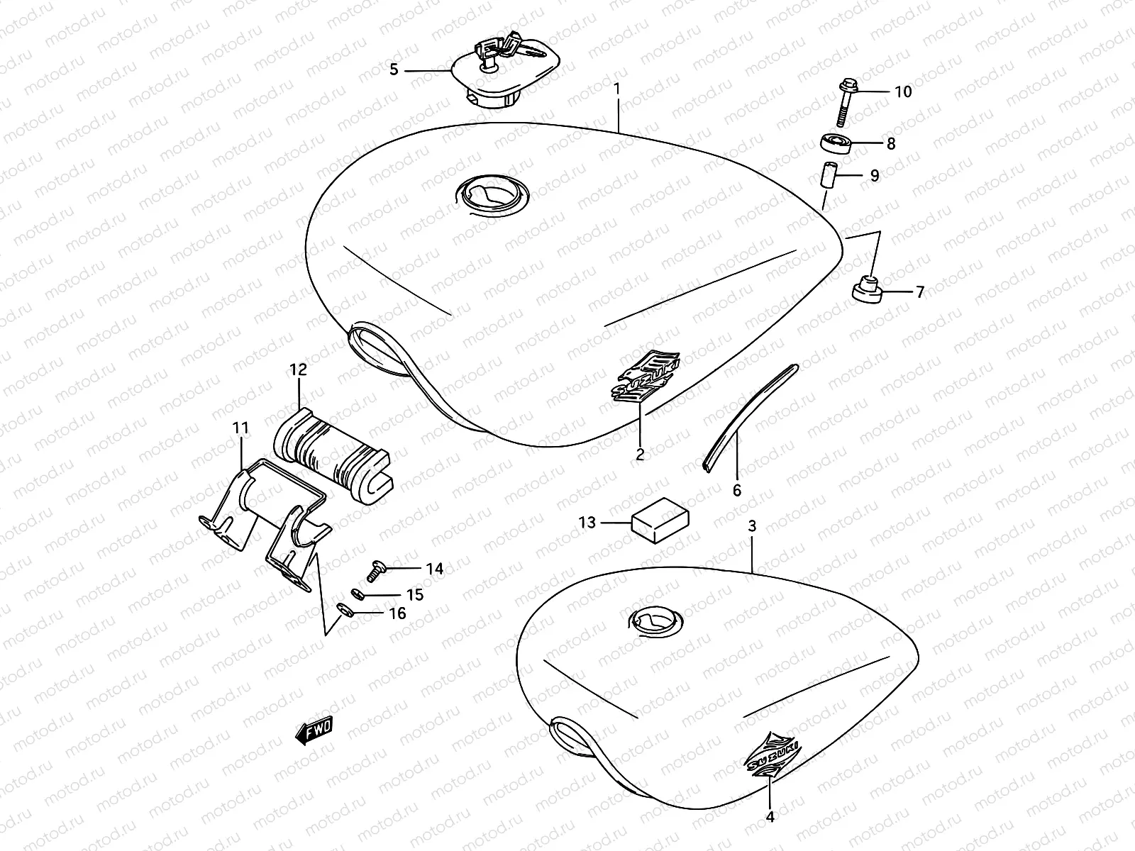 35 - FUEL TANK (MODEL H/J)