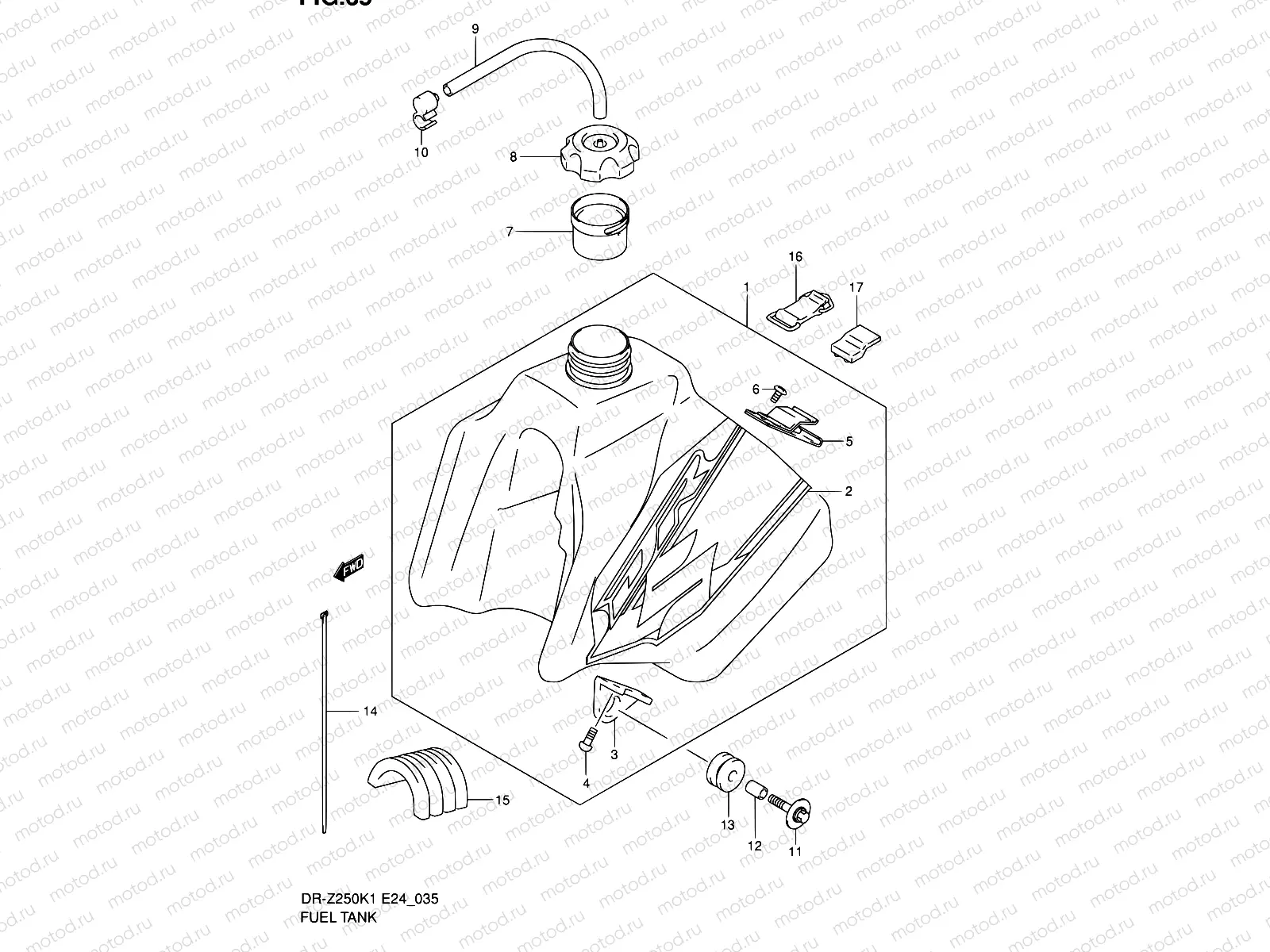 35 - FUEL TANK (MODEL K1)