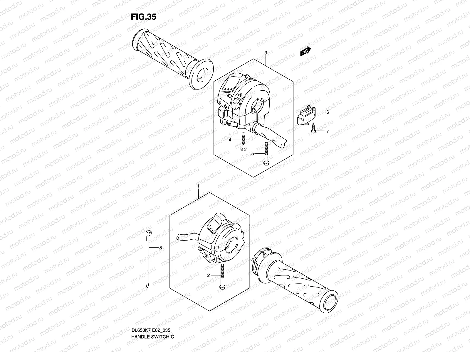 35 - HANDLE SWITCH (MODEL K7/K8/K9 E02/E19/E24)