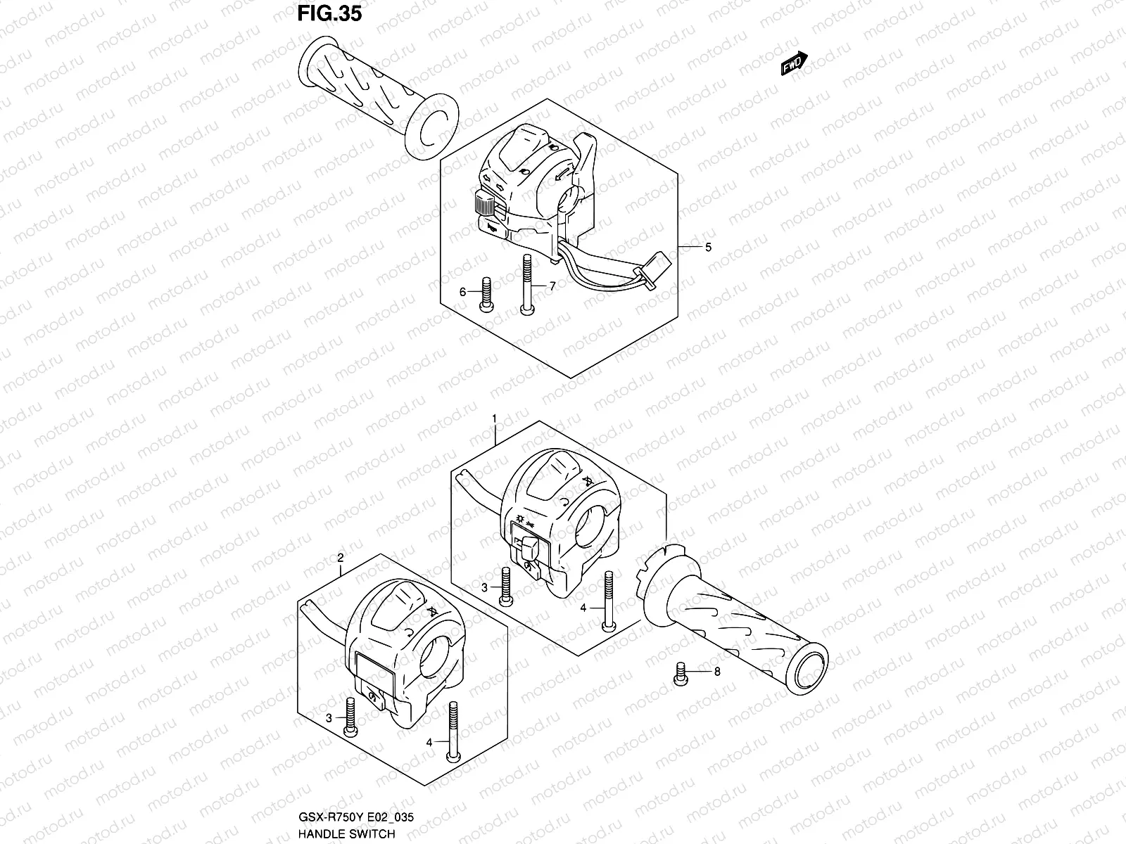 35 - HANDLE SWITCH (MODEL Y/K1/K2)