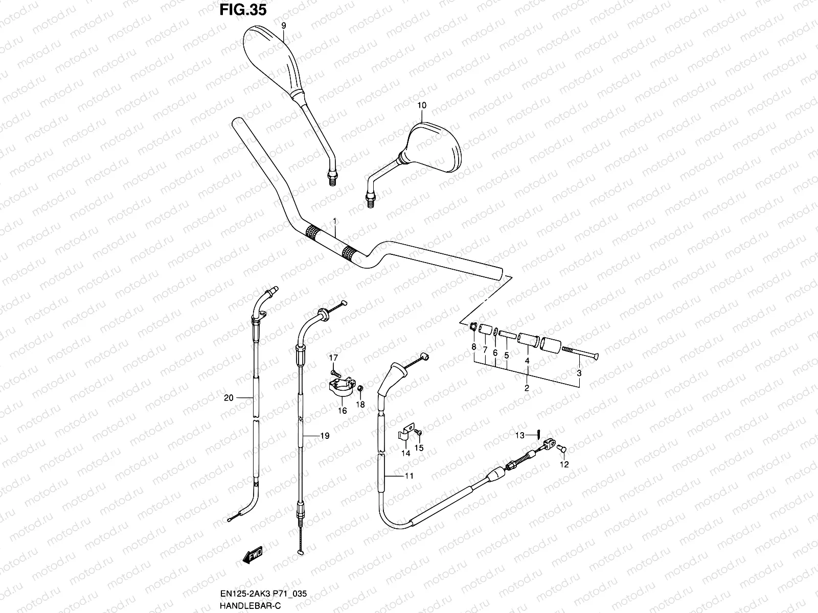 35 - HANDLEBAR (EN125-2AK3/AK7/AK8)