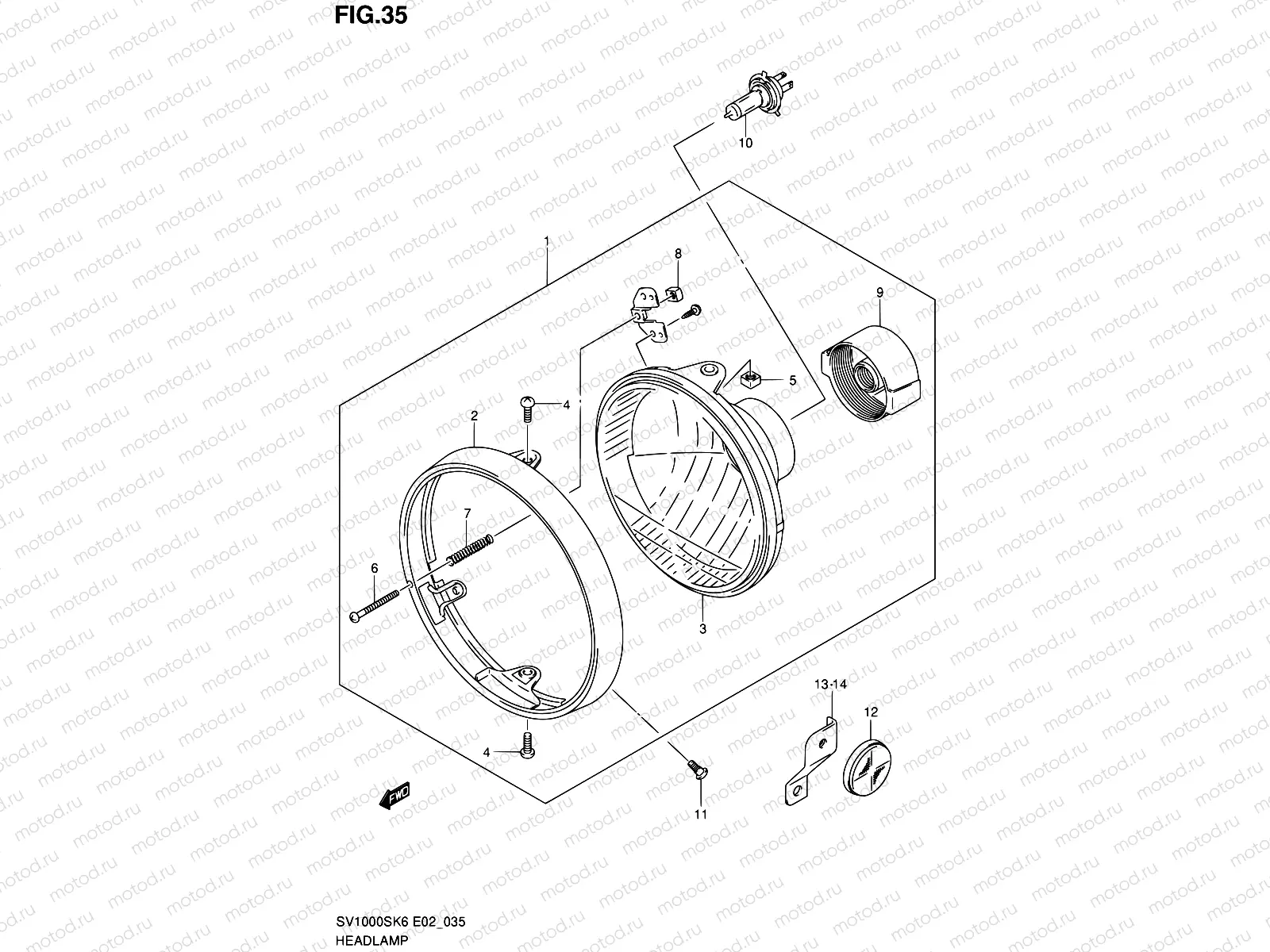 35 - HEADLAMP (SV1000 E24)