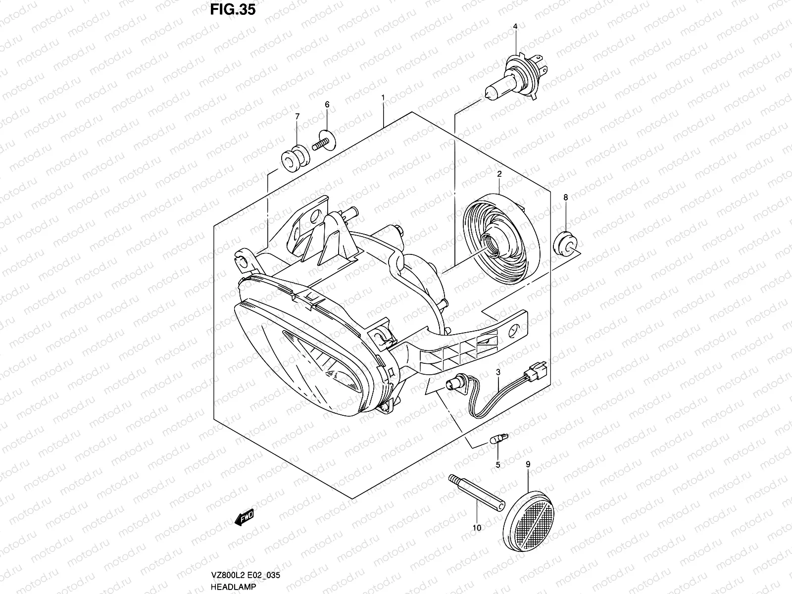 35 - HEADLAMP (VZ800L2 E24)
