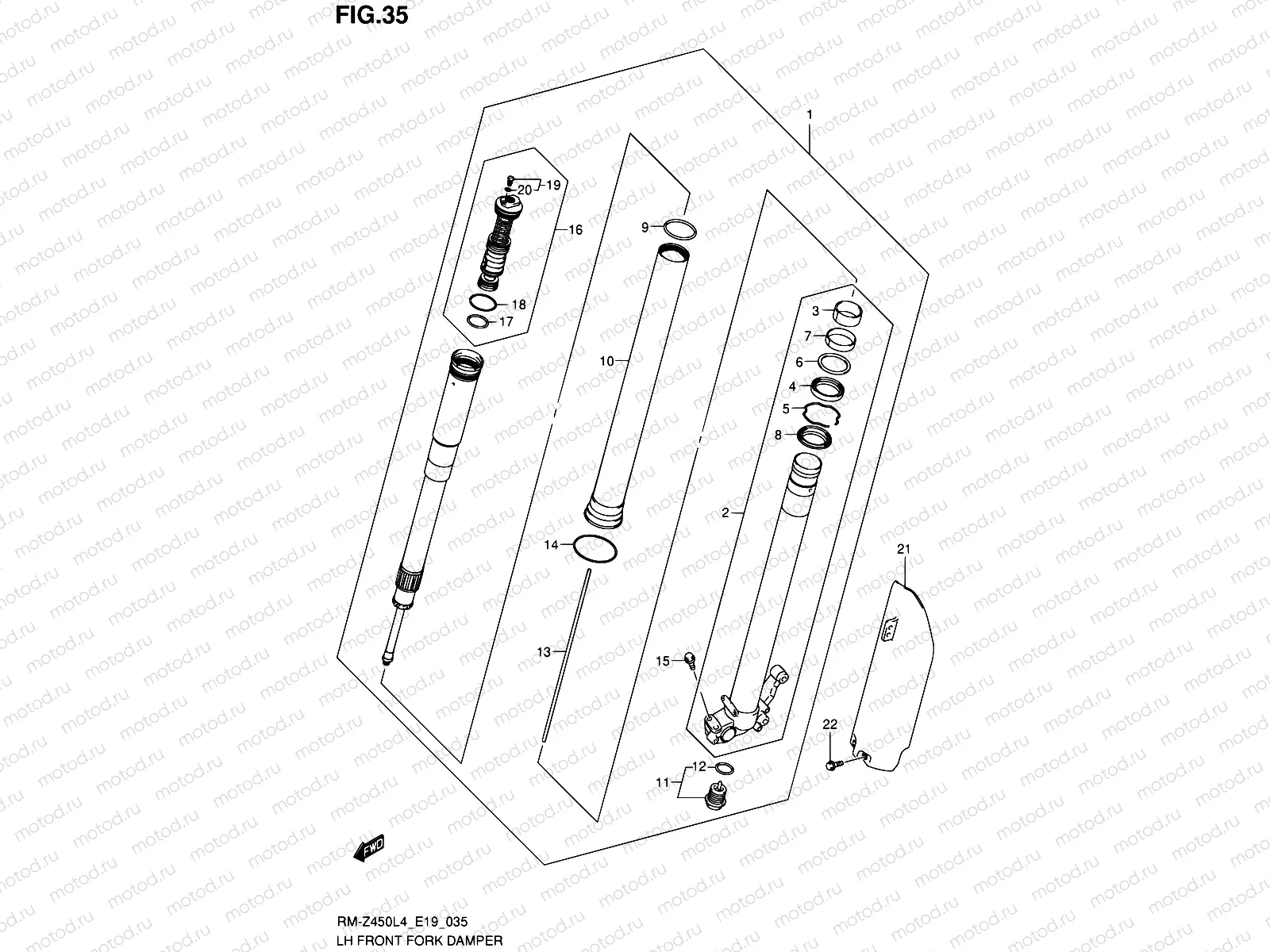 35 - LH FRONT FORK DAMPER