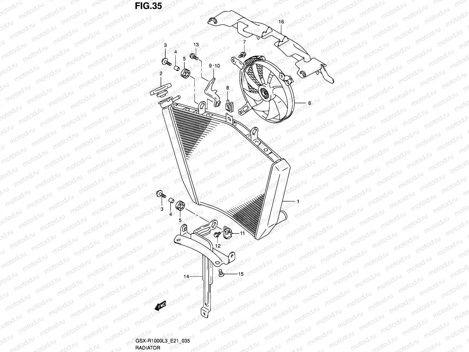 35 - RADIATOR (GSX-R1000L3 E24)
