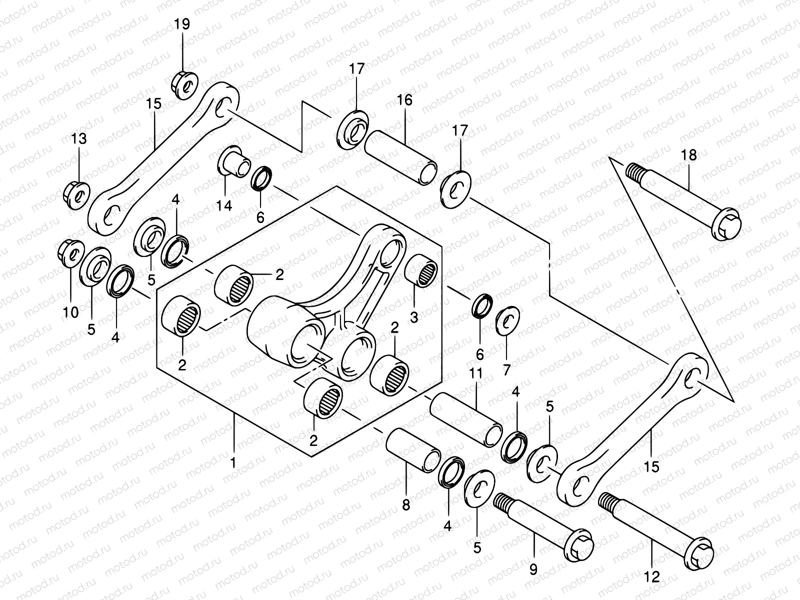 35 - REAR CUSHION LEVER (MODEL K1)