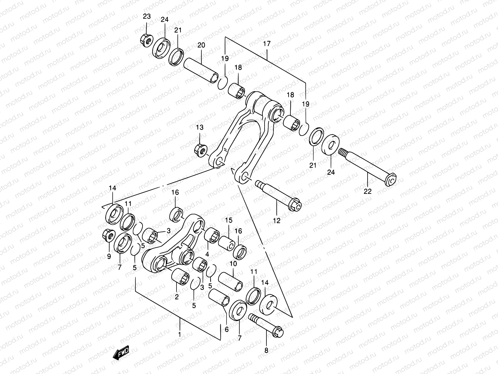 35 - REAR CUSHION LEVER (MODEL T/V)
