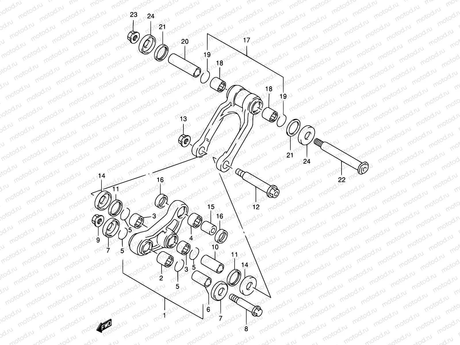 35 - REAR CUSHION LEVER (MODEL T/V)
