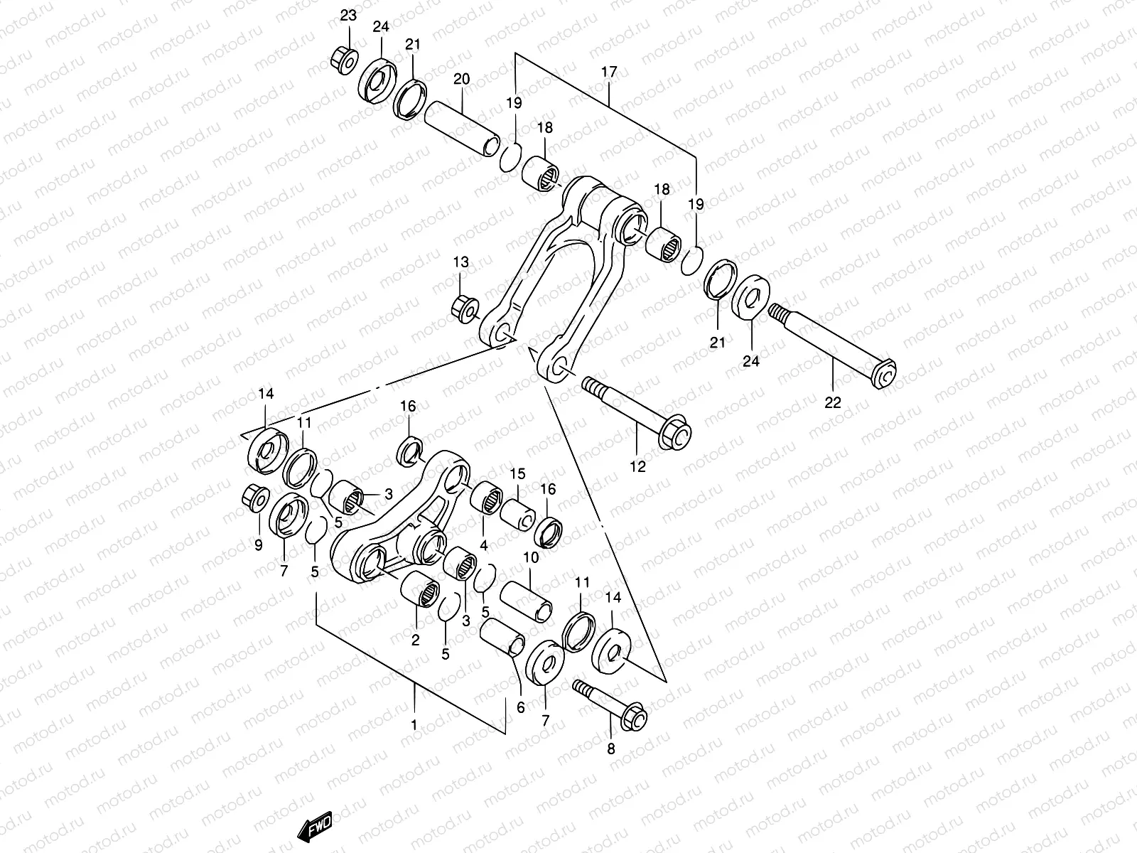 35 - REAR CUSHION LEVER (MODEL T/V)
