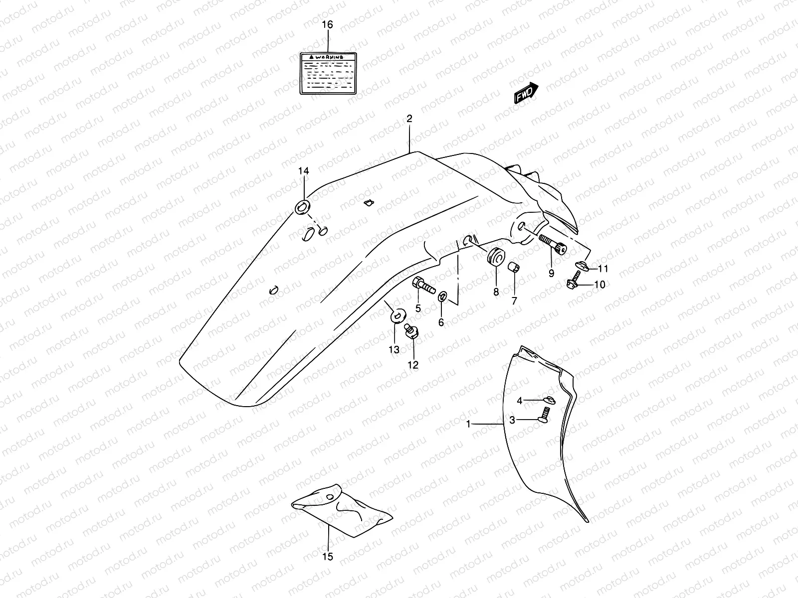 35 - REAR FENDER - LABEL (MODEL L/M/N/P)