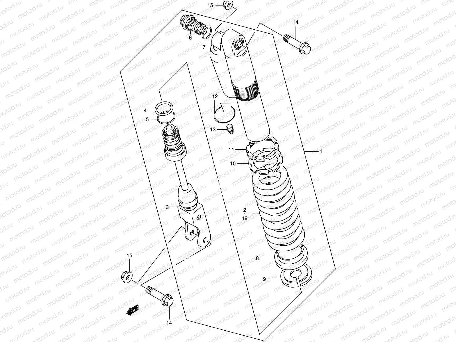35 - REAR SHOCK ABSORBER (MODEL K2/K3)