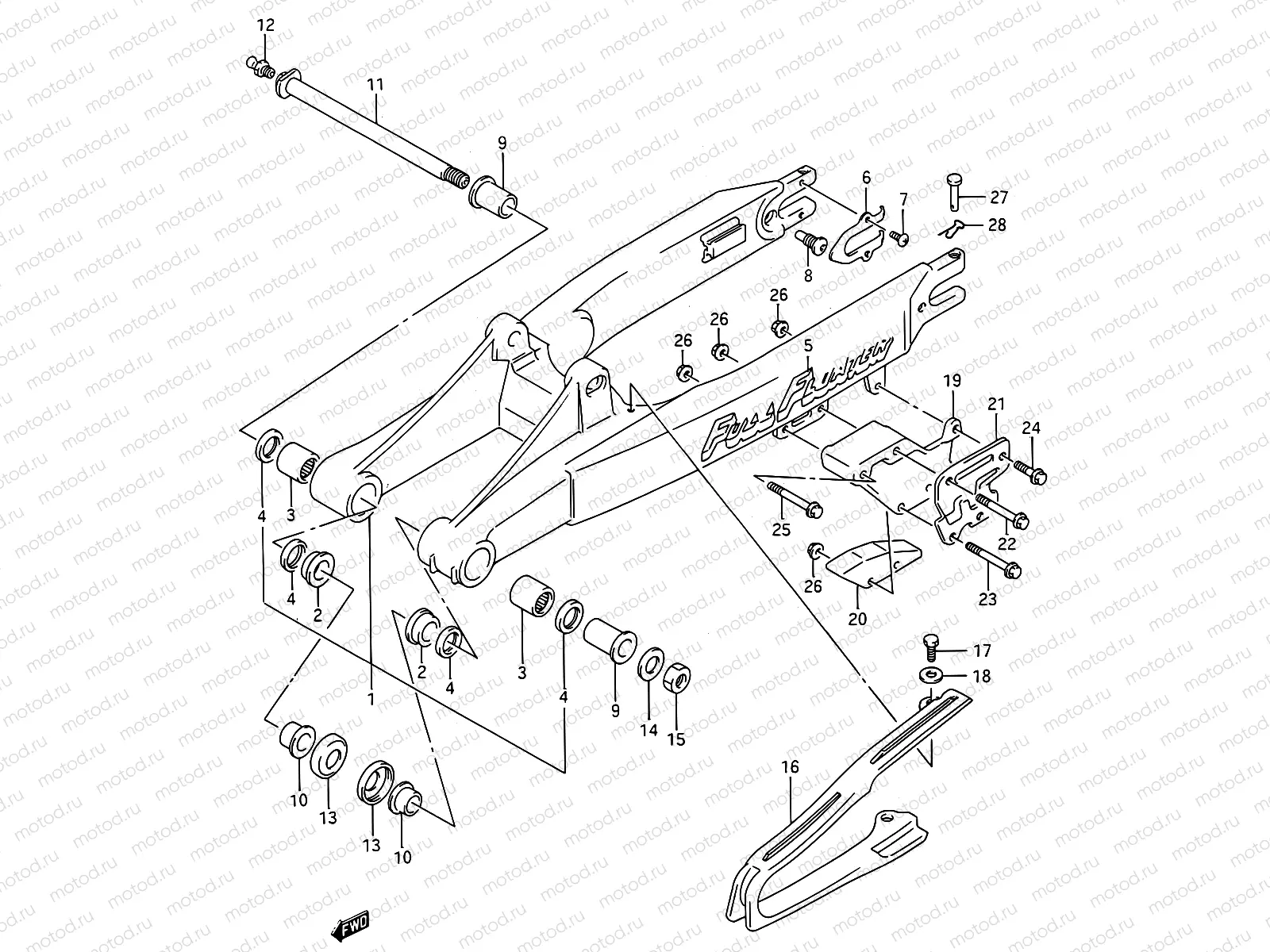 35 - REAR SWINGING ARM (MODEL K/L)