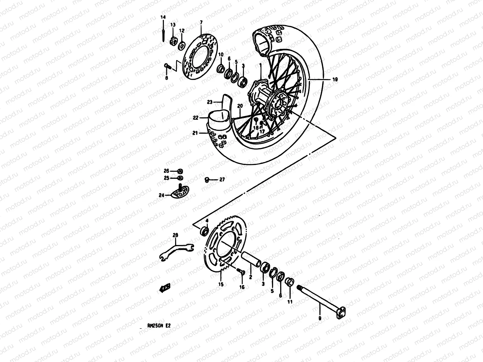 35 - REAR WHEEL (MODEL K)
