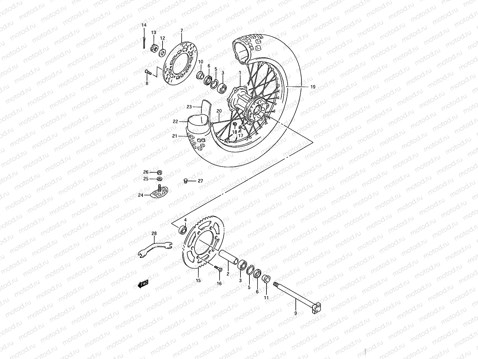 35 - REAR WHEEL (MODEL K)