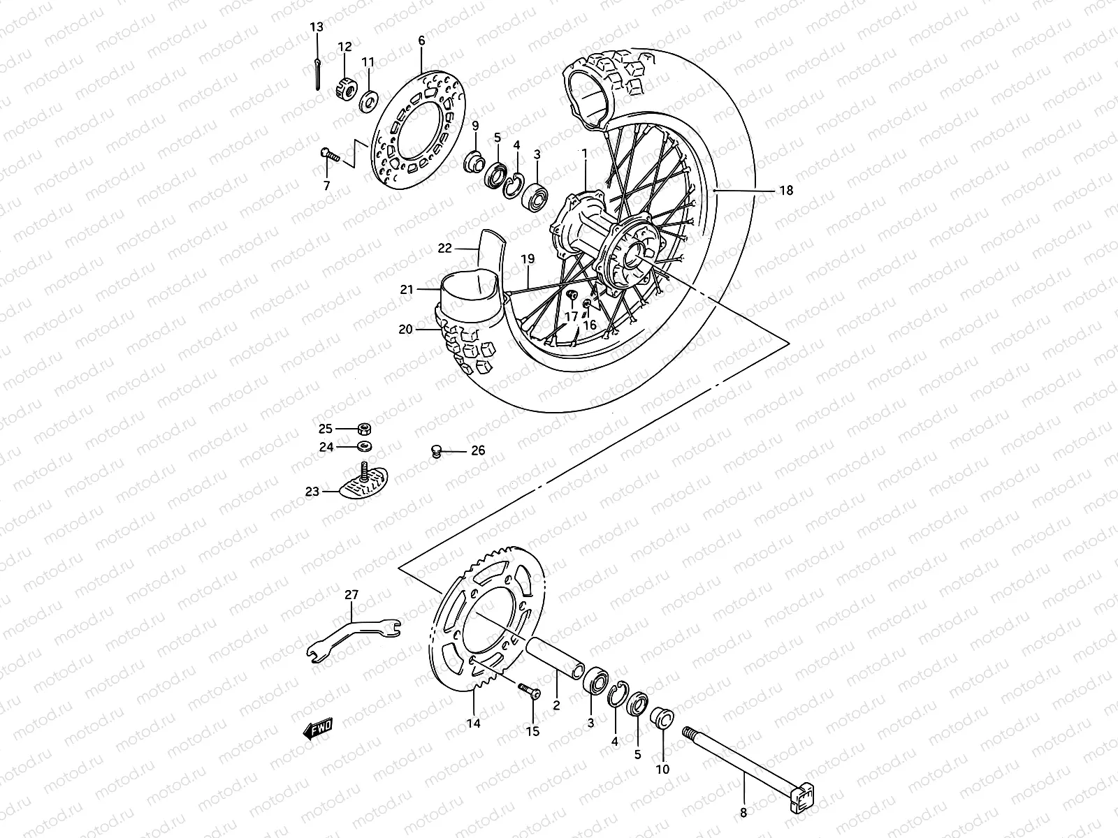 35 - REAR WHEEL (MODEL K)