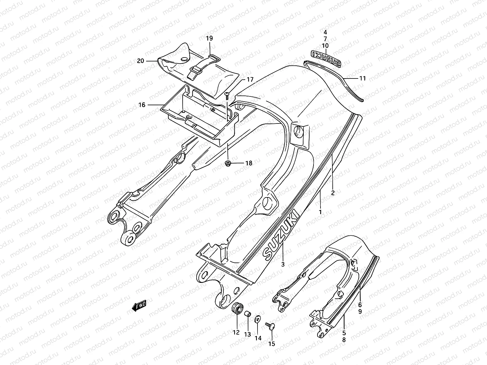35 - SEAT TAIL COVER (MODEL J/K/L)
