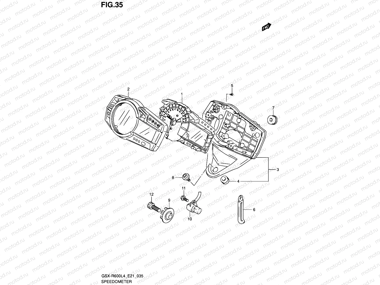 35 - SPEEDOMETER (GSX-R600L4 E21)