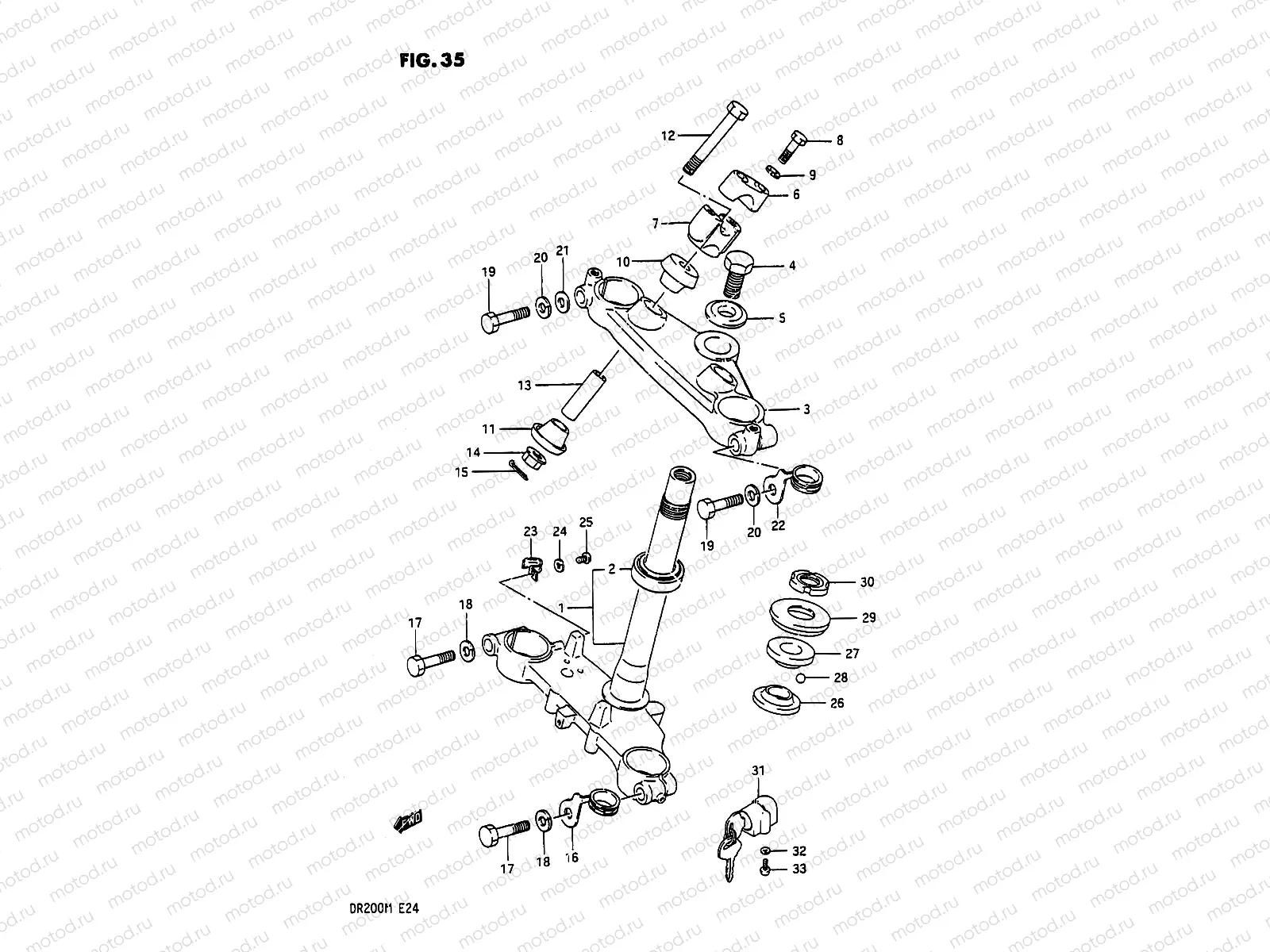 35 - STEERING STEM (MODEL H/J/K/M)