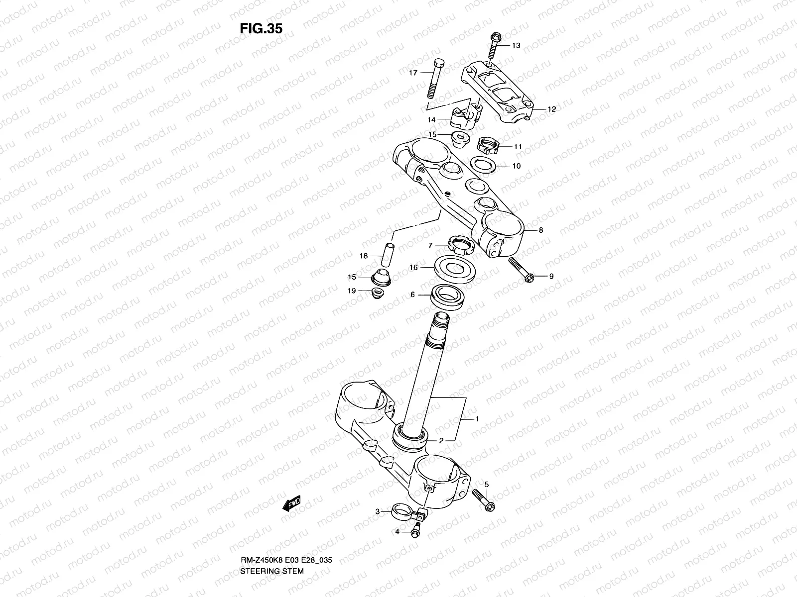 35 - STEERING STEM (RM-Z450K8/K9/L0)
