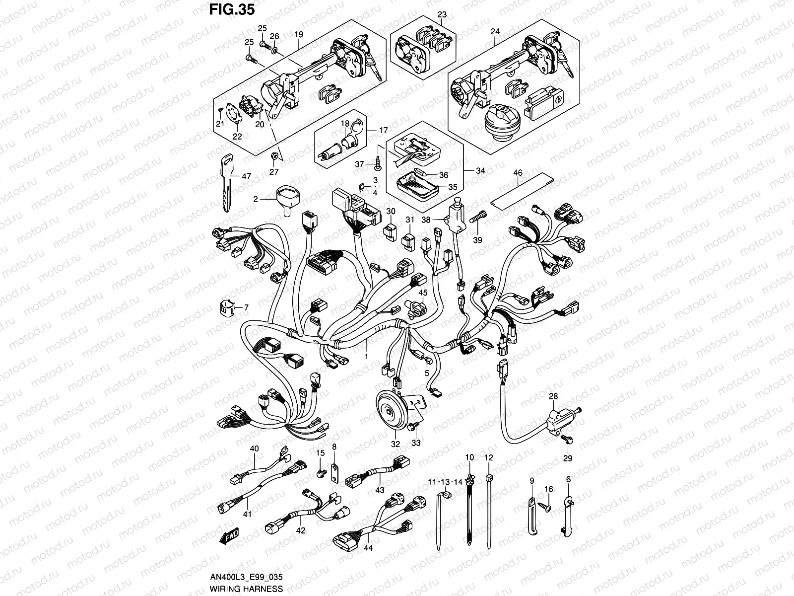 35 - WIRING HARNESS (AN400ZAL3 E99)