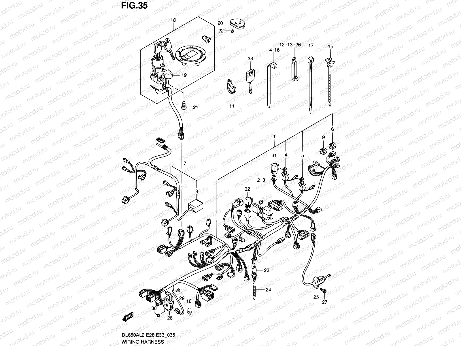 35 - WIRING HARNESS (DL650AL2 E33)