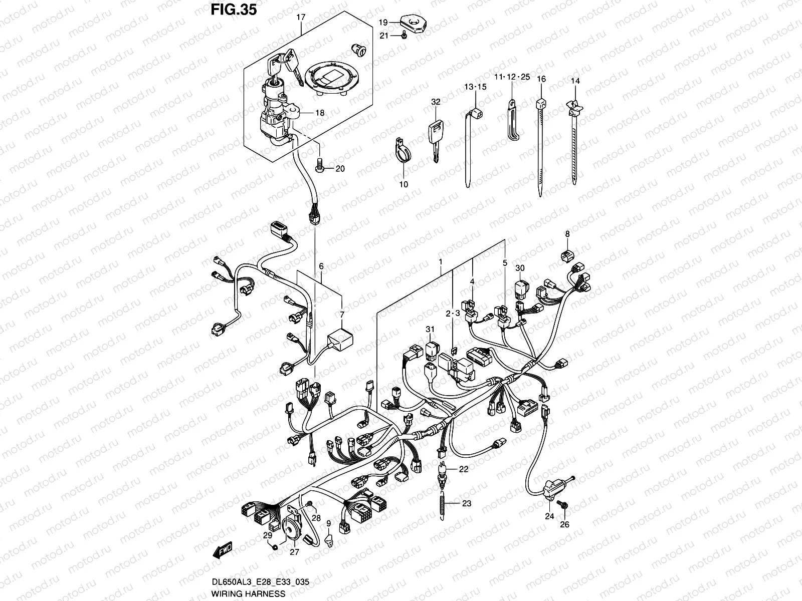 35 - WIRING HARNESS (DL650AL3 E33)