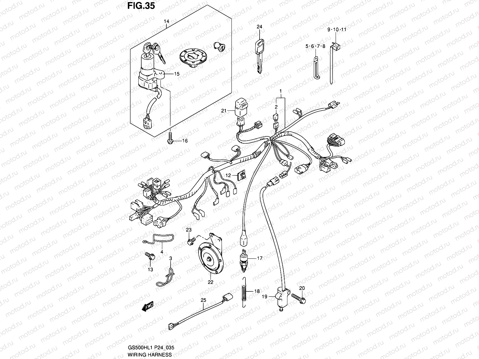 35 - WIRING HARNESS (GS500H)