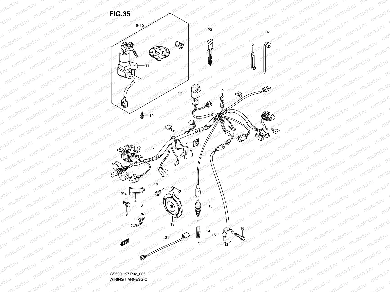 35 - WIRING HARNESS (GS500H P02, P19, P24, P54, GS500HU P19)