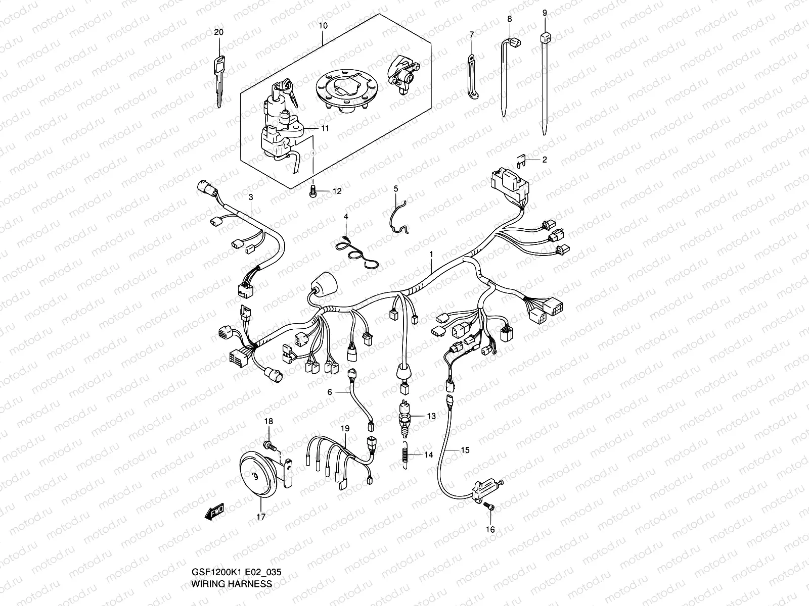 35 - WIRING HARNESS (GSF1200SK1/SK2)