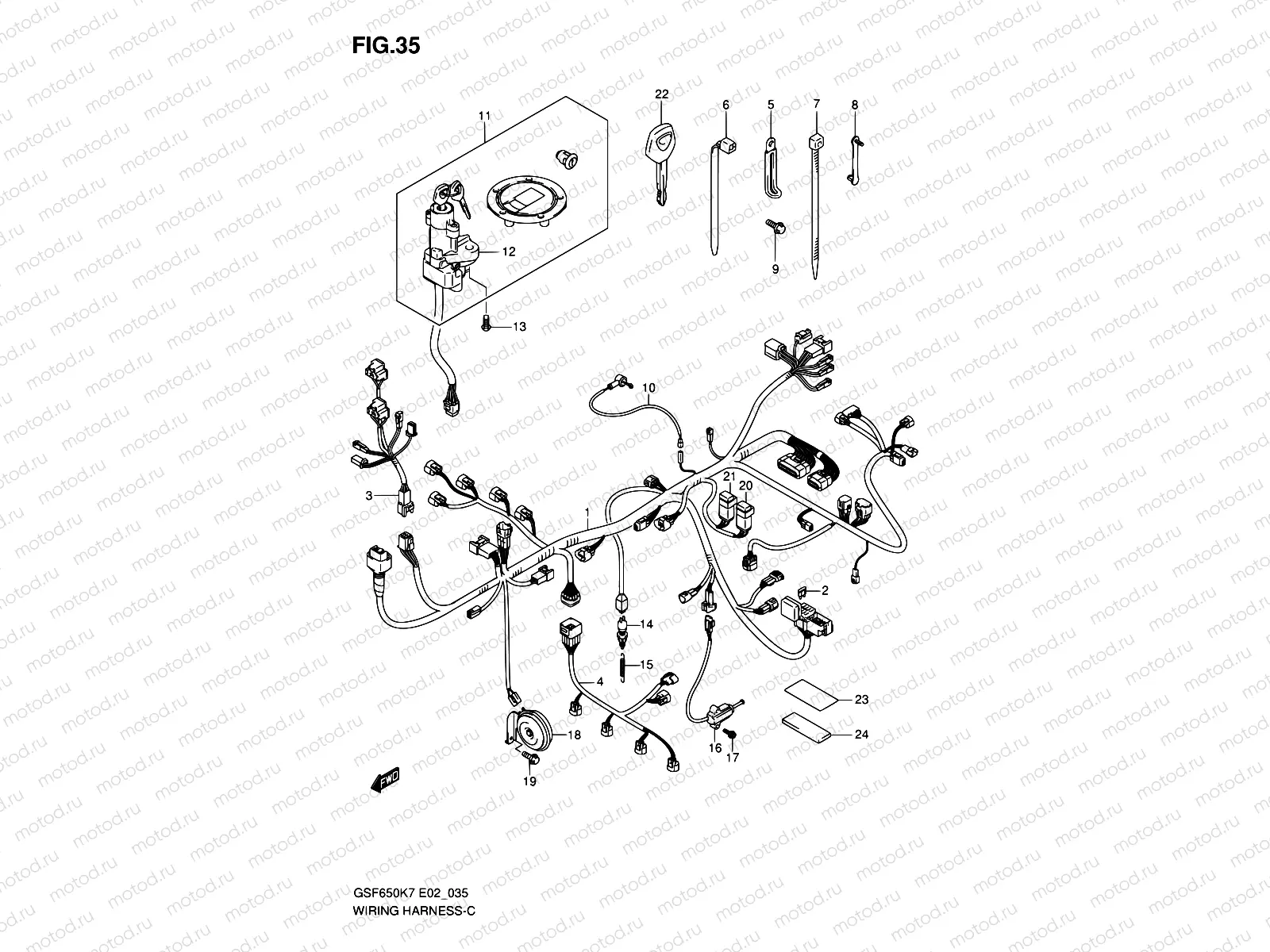35 - WIRING HARNESS (GSF650SK7/SK8/SUK7/SUK8)