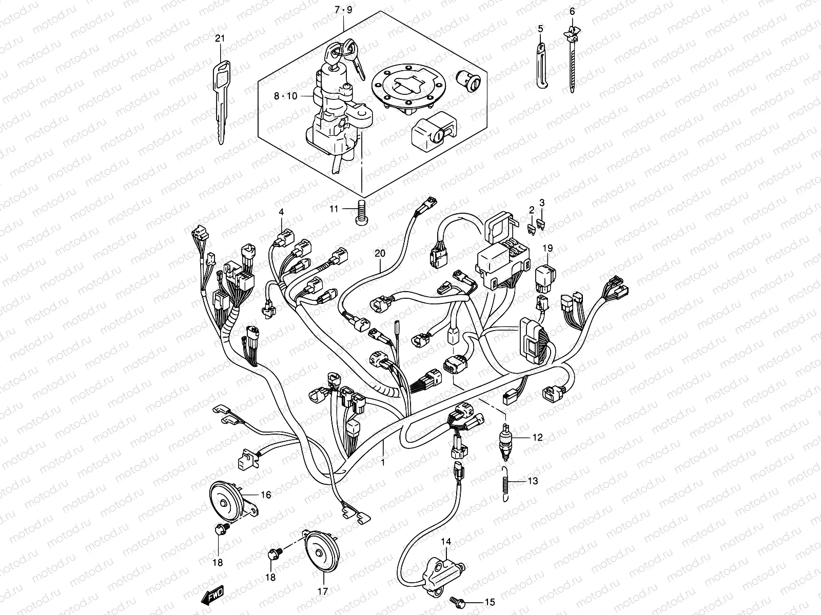 35 - WIRING HARNESS (GSX1400K2/UK2/K3/UK3)