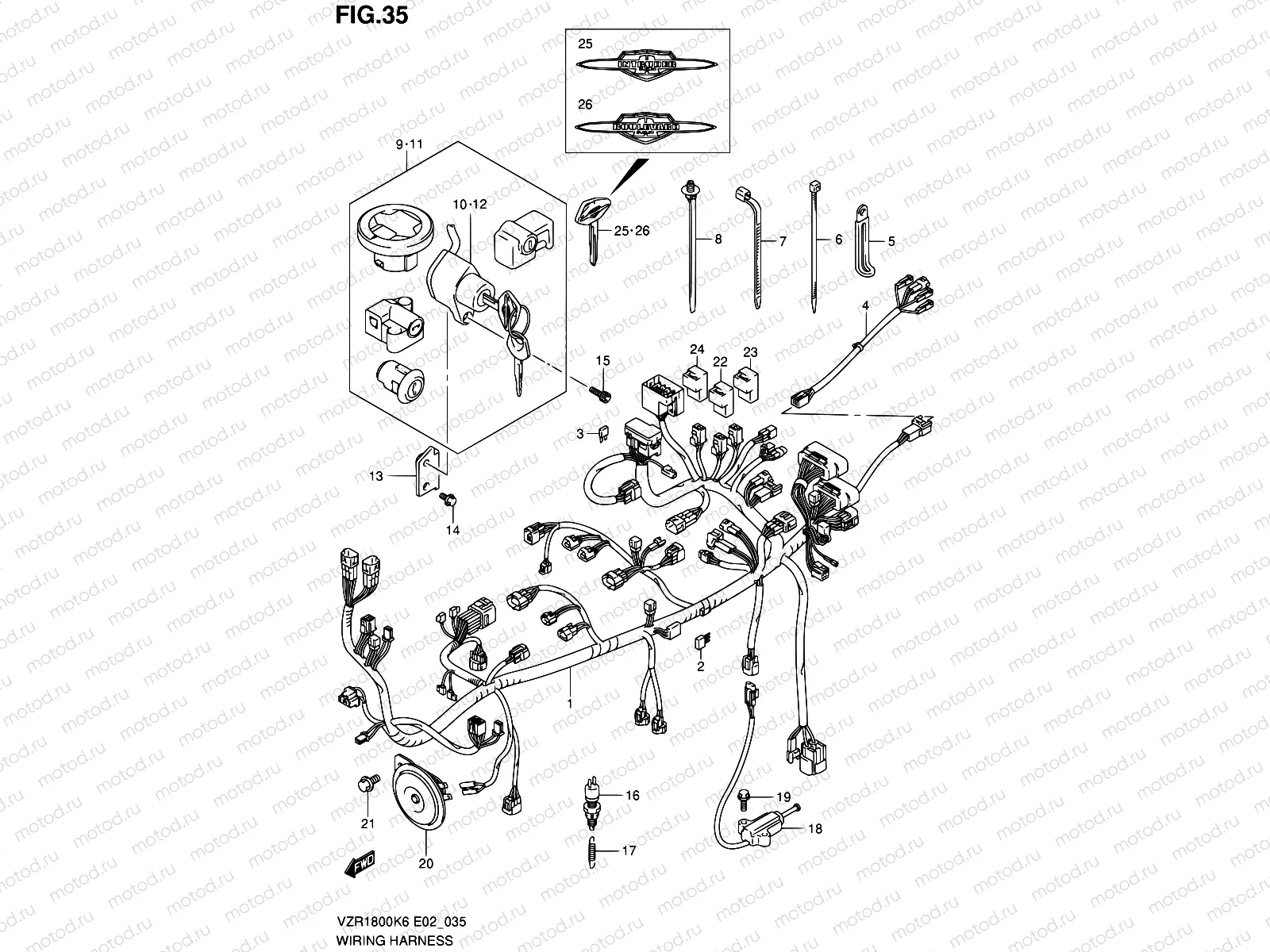 35 - WIRING HARNESS (SEE NOTE)