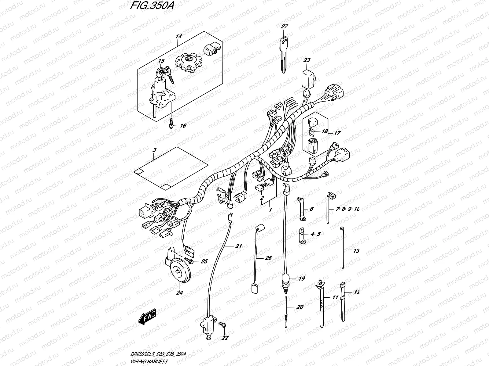350A - WIRING HARNESS (DR650SEL5 E03)