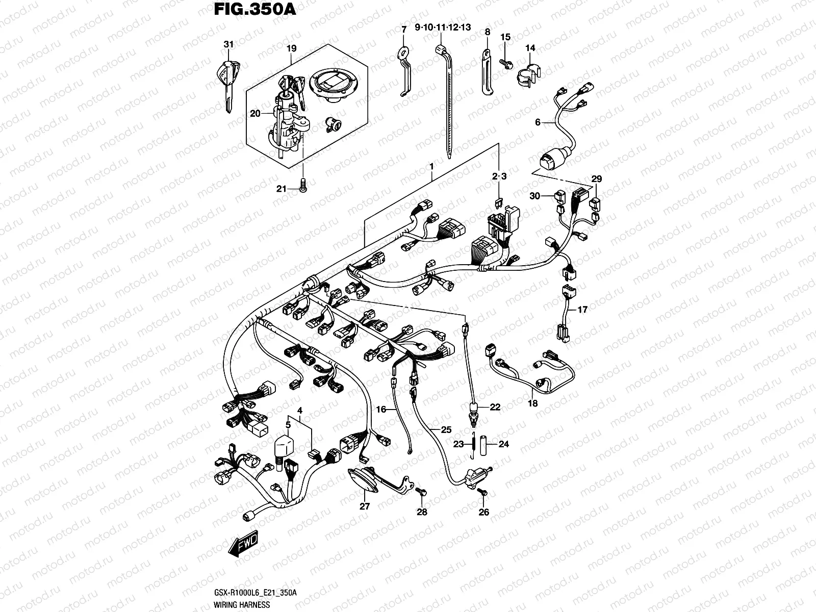 350A - WIRING HARNESS (GSX-R1000L6 E21)