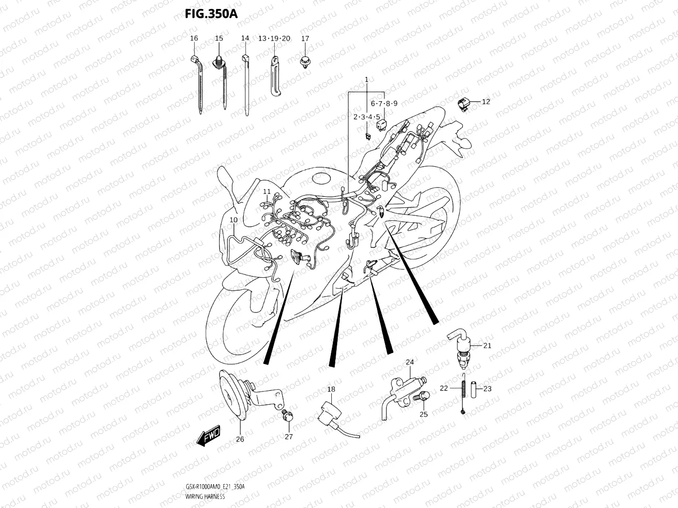 350A - WIRING HARNESS (GSX-R1000RA,GSX-R1000RZA)