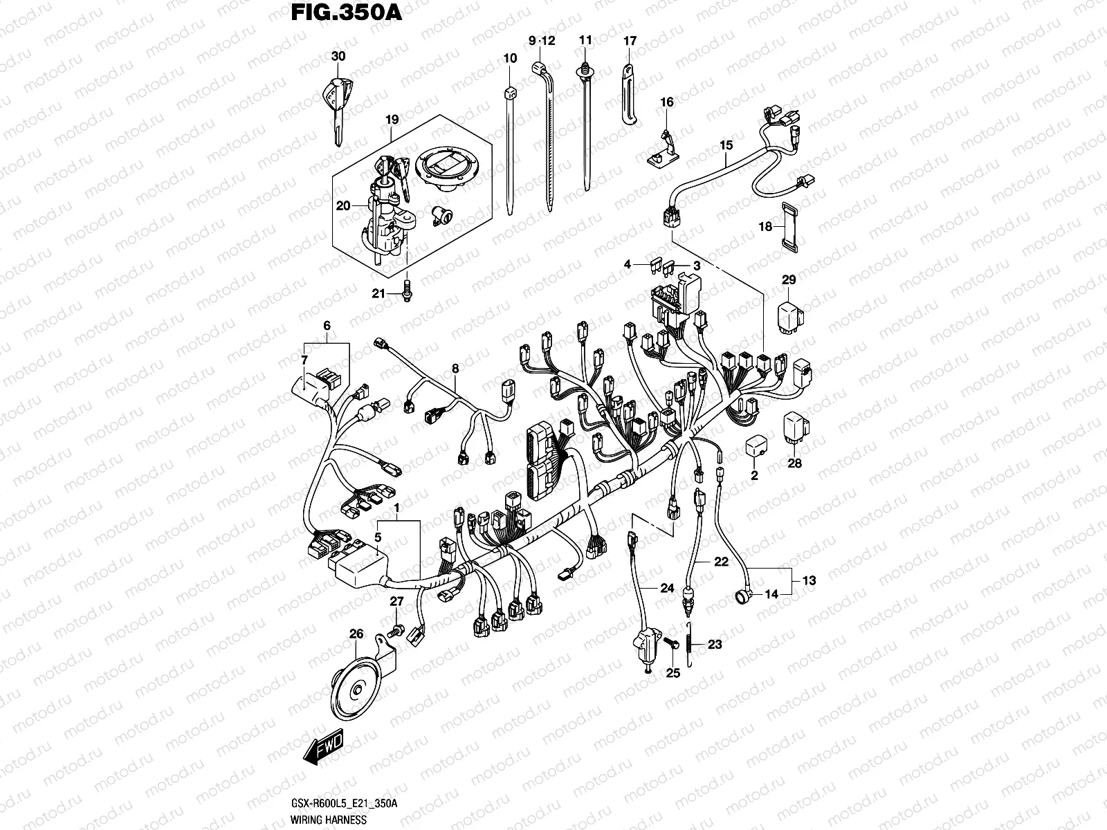 350A - WIRING HARNESS (GSX-R600L5 E21)