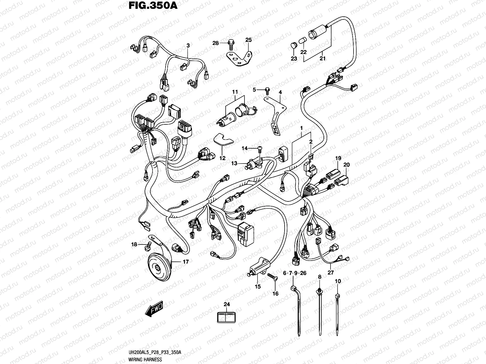 350A - WIRING HARNESS (UH200AL5 P28)