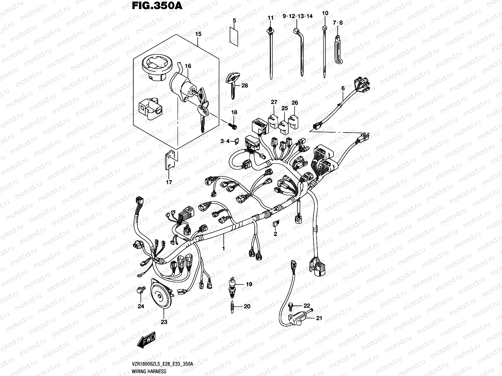 350A - WIRING HARNESS (VZR1800BZL5 E28)