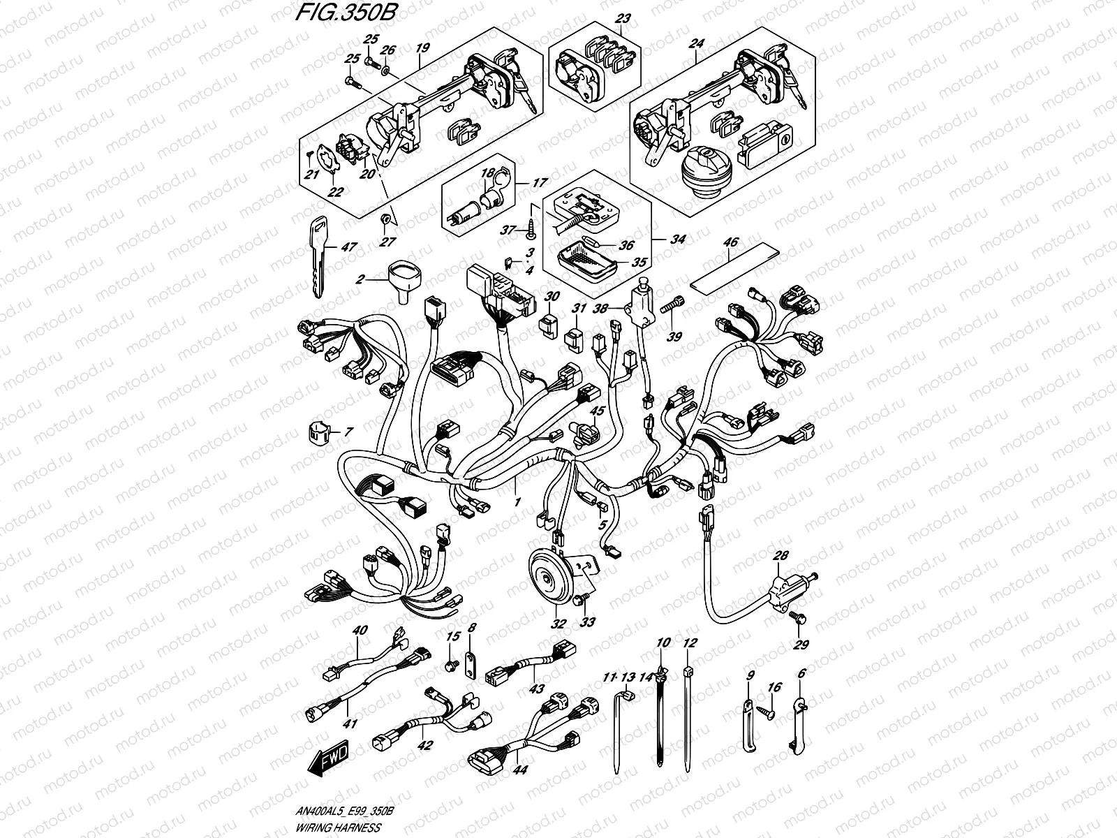350B - WIRING HARNESS (AN400ZAL5 E99)